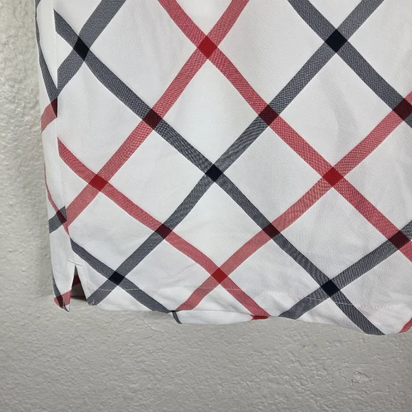 Lady Hagen Golf Skort Blue Plaid Size 10 Sides Pockets White And Red Strech - Picture 6 of 16